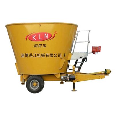 Tam Otomatik 4-8 ​​M3 Dikey İnek Yemi TMR Karıştırma Makinesi Sarı Kırmızı Renk